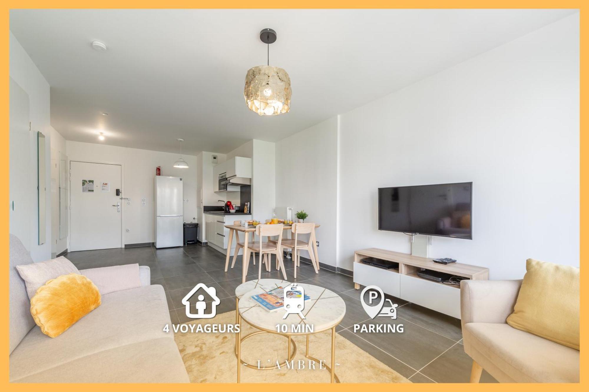 L'ambre - T2 Lumineux - Parking, Rer A, Disneyland Appartement *